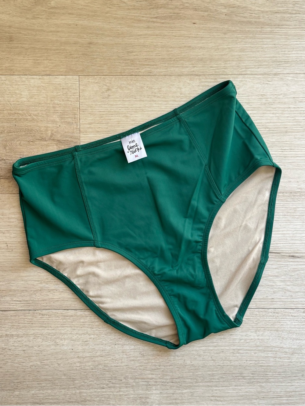 Lime Ricki Emerald Green High-Waisted Bikini Bottoms